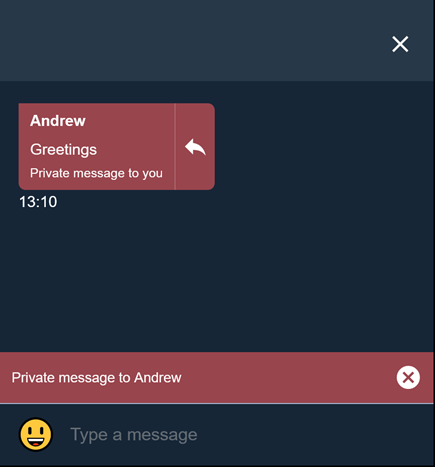 arrow icon reply private message